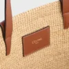 Medium Supple CELINE Classic Panier i raffia och kalvskinn Medium Supple CELINE Classic Panier i raffia och kalvskinn
