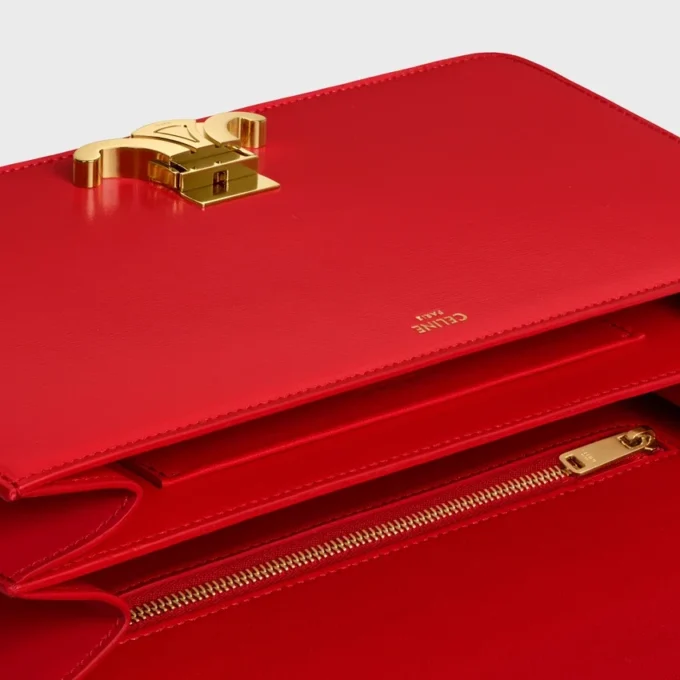 Medium Triomphe Folio i glansigt kalvskinn