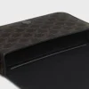 Messengerväska med lock i Triomphe Canvas och kalvskinn
