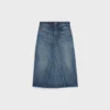 Midikjol i mörk Union Wash-denim