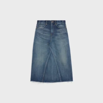 Midikjol i mörk Union Wash-denim