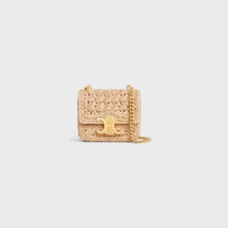 Mini Chain Claude i textil med raffiaeffekt