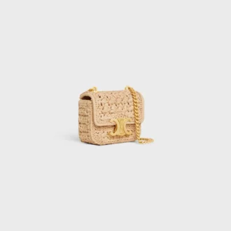 Mini Chain Claude i textil med raffiaeffekt