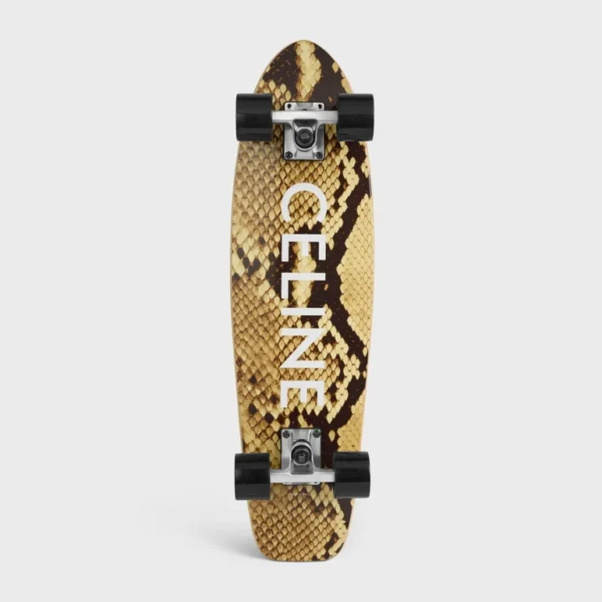 Mini Cruiser i trä med pyton och CELINE-tryck