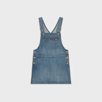 Mini-klänning i overallstil i Union Wash-denim