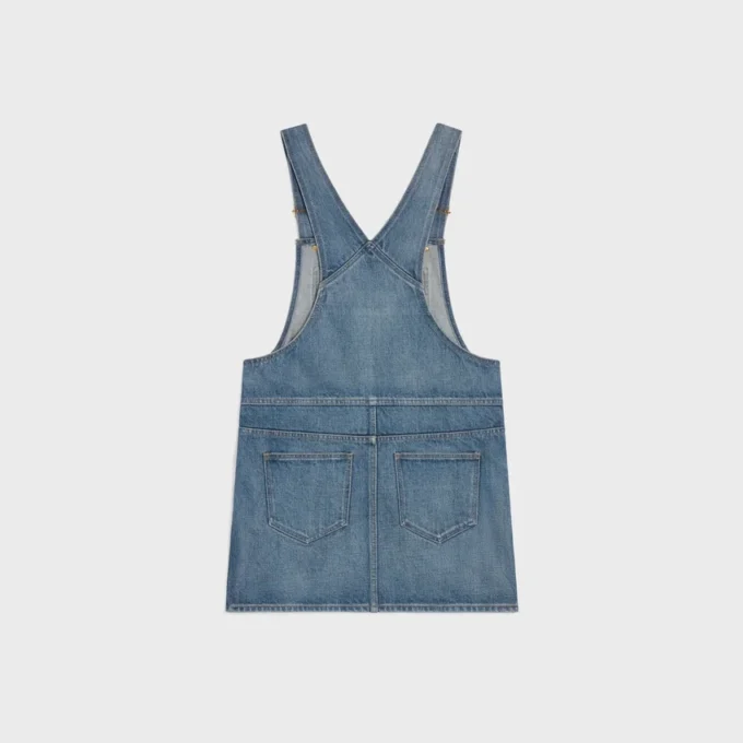 Mini-klänning i overallstil i Union Wash-denim Mini-klänning i overallstil i Union Wash-denim