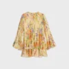 Mini-plisserad klänning i silkgeorgette Mini-plisserad klänning i silkgeorgette