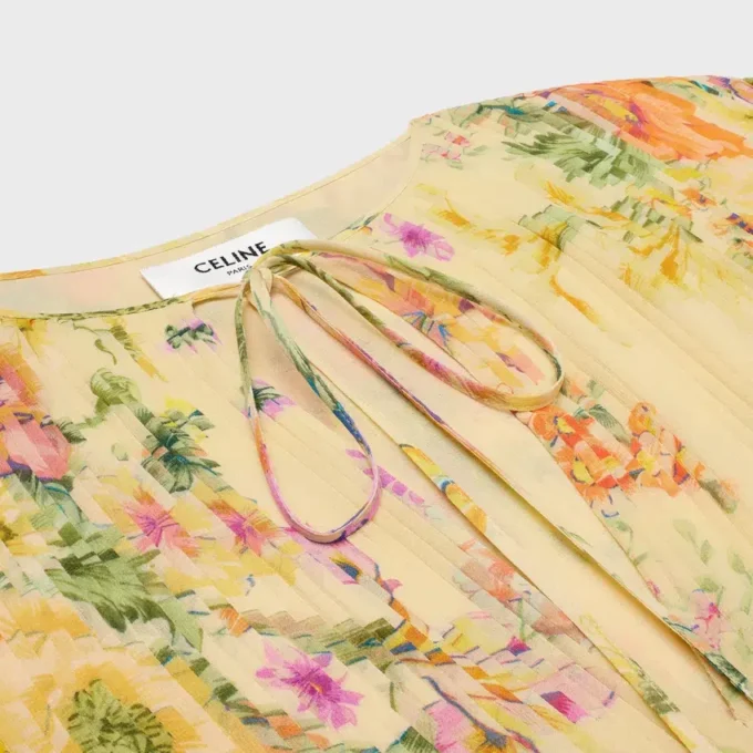 Mini-plisserad klänning i silkgeorgette Mini-plisserad klänning i silkgeorgette