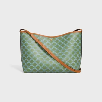 Mjuk shopperväska i Triomphe Canvas och kalvskinn