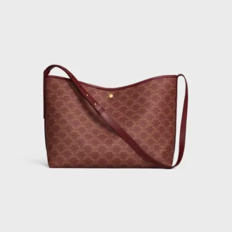 Mjuk shopperväska i Triomphe Canvas och kalvskinn