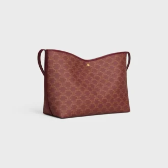 Mjuk shopperväska i Triomphe Canvas och kalvskinn