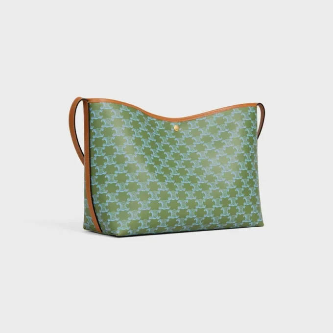 Mjuk shopperväska i Triomphe Canvas och kalvskinn Mjuk shopperväska i Triomphe Canvas och kalvskinn
