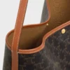 Mjuk shopperväska i Triomphe Canvas och kalvskinn