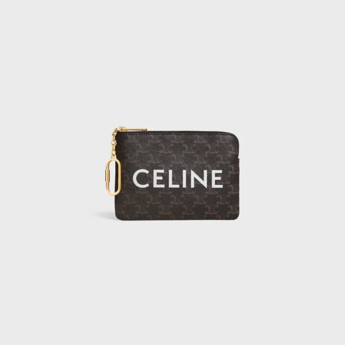 Myntplånbok i Triomphe Canvas med CELINE-tryck Myntplånbok i Triomphe Canvas med CELINE-tryck