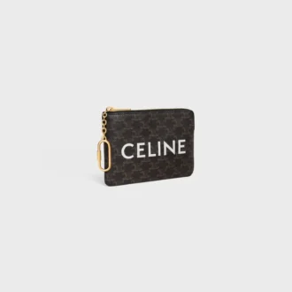 Myntplånbok  i Triomphe Canvas med CELINE-tryck