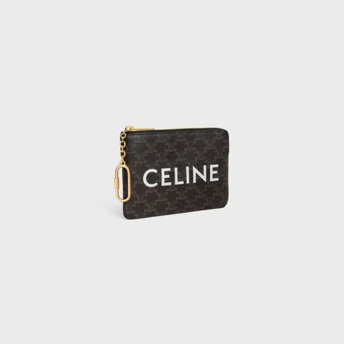 Myntplånbok i Triomphe Canvas med CELINE-tryck Myntplånbok i Triomphe Canvas med CELINE-tryck