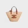 Nano Supple CELINE Classic Panier i raffia och kalvskinn Nano Supple CELINE Classic Panier i raffia och kalvskinn