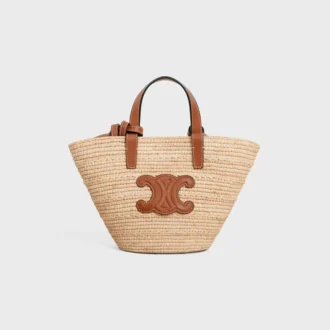 Nano Supple CELINE Classic Panier i raffia och kalvskinn