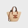 Nano Supple CELINE Classic Panier i raffia och kalvskinn Nano Supple CELINE Classic Panier i raffia och kalvskinn