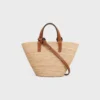 Nano Supple CELINE Classic Panier i raffia och kalvskinn Nano Supple CELINE Classic Panier i raffia och kalvskinn