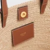 Nano Supple CELINE Classic Panier i raffia och kalvskinn Nano Supple CELINE Classic Panier i raffia och kalvskinn