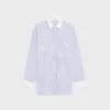 Oversized-skjorta i randig chambray-bomull