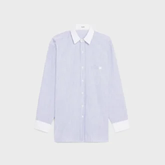 Oversized-skjorta i randig chambray-bomull