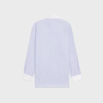 Oversized-skjorta i randig chambray-bomull