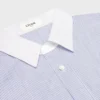 Oversized-skjorta i randig chambray-bomull