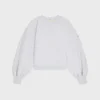Oversized tröja med rund hals i bomullsfleece