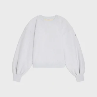 Oversized tröja med rund hals i bomullsfleece