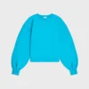 Oversized tröja med rund hals i bomullsfleece