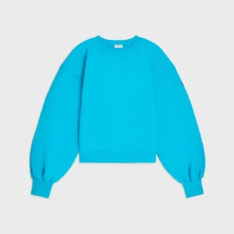 Oversized tröja med rund hals i bomullsfleece