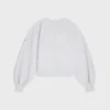 Oversized tröja med rund hals i bomullsfleece