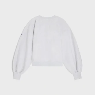 Oversized tröja med rund hals i bomullsfleece