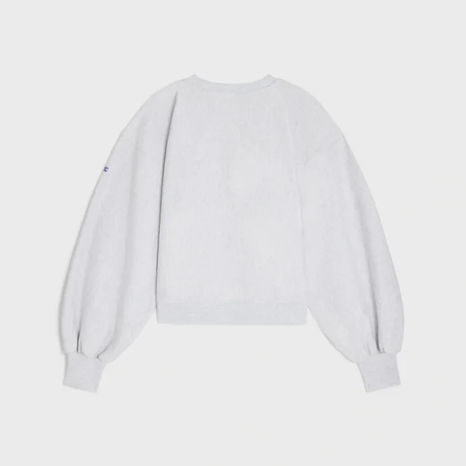 Oversized tröja med rund hals i bomullsfleece