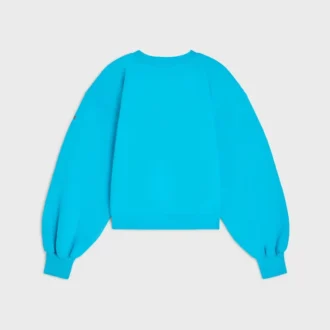 Oversized tröja med rund hals i bomullsfleece
