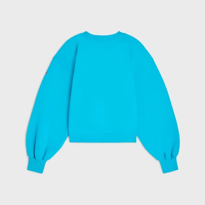 Oversized tröja med rund hals i bomullsfleece