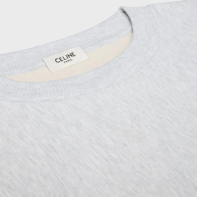 Oversized tröja med rund hals i bomullsfleece