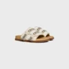Pitea-sandal i canvas med « CELINE »-jacquard