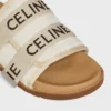 Pitea-sandal i canvas med « CELINE »-jacquard