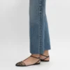 Platta sandaler med burdesign i getskinn