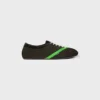 Platta sneakers i grosgrain, sammet, getskinn och lammskinn Platta sneakers i grosgrain, sammet, getskinn och lammskinn