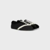 Platta sneakers i grosgrain, sammet, getskinn och lammskinn Platta sneakers i grosgrain, sammet, getskinn och lammskinn