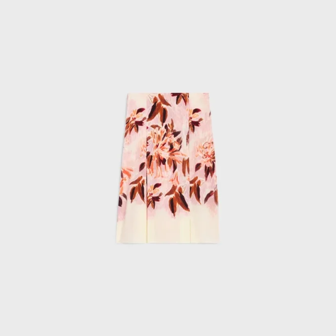 Plisserad kjol i crepe de chine