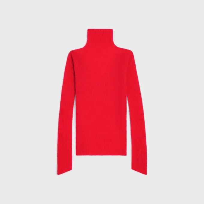 Polotröja i ribbad mohair och silke Polotröja i ribbad mohair och silke
