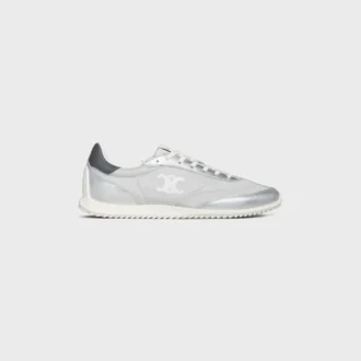 Racer Sneaker i nylon, laminerat kalvskinn och kalvskinn