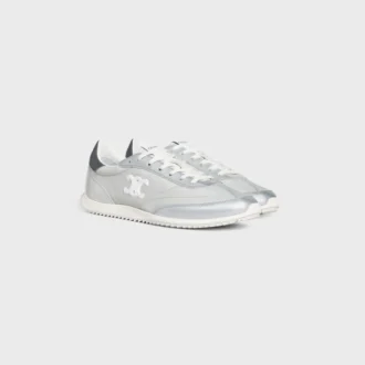 Racer Sneaker i nylon, laminerat kalvskinn och kalvskinn