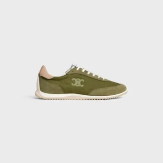 Racer Sneaker i nylon, mocka och kalvskinn