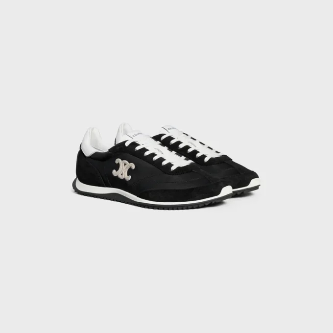 Racer Sneaker i nylon, mocka och kalvskinn Racer Sneaker i nylon, mocka och kalvskinn